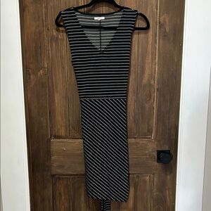 Maurices Black and White Striped Midi Dress
